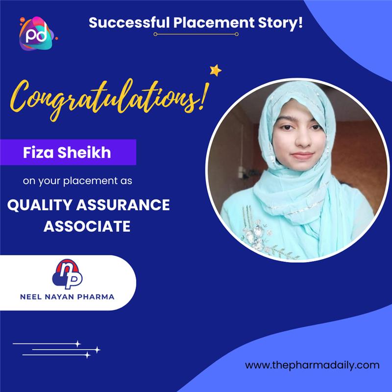 Fiza Sheikh - Quality Assurance Associate at Neel Nayan Pharma