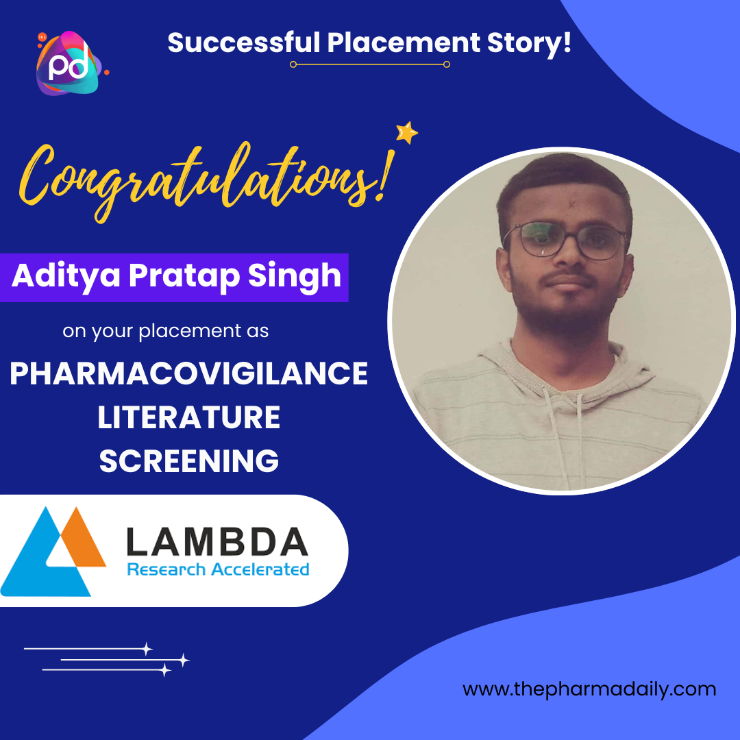 Aditya Pratap Singh - Pharmacovigilance Literature Screening Associate at Lambda Research Accelerated
